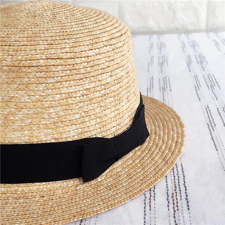 Lady Summer Panama Flat Top Straw Boater Hat with Ribbon Buy Straw